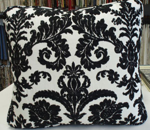White and Black Flourish Pillow