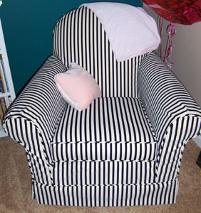 Black & White Stripe Rocking Chair Slipcover