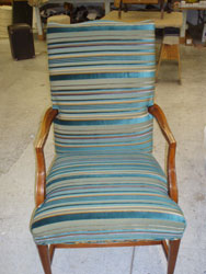 Teal Striped Arm Chair