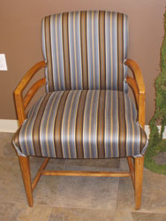 Arm Chair with New Striped Upholstery