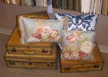 Floral Pillows With Fringe and Welt
